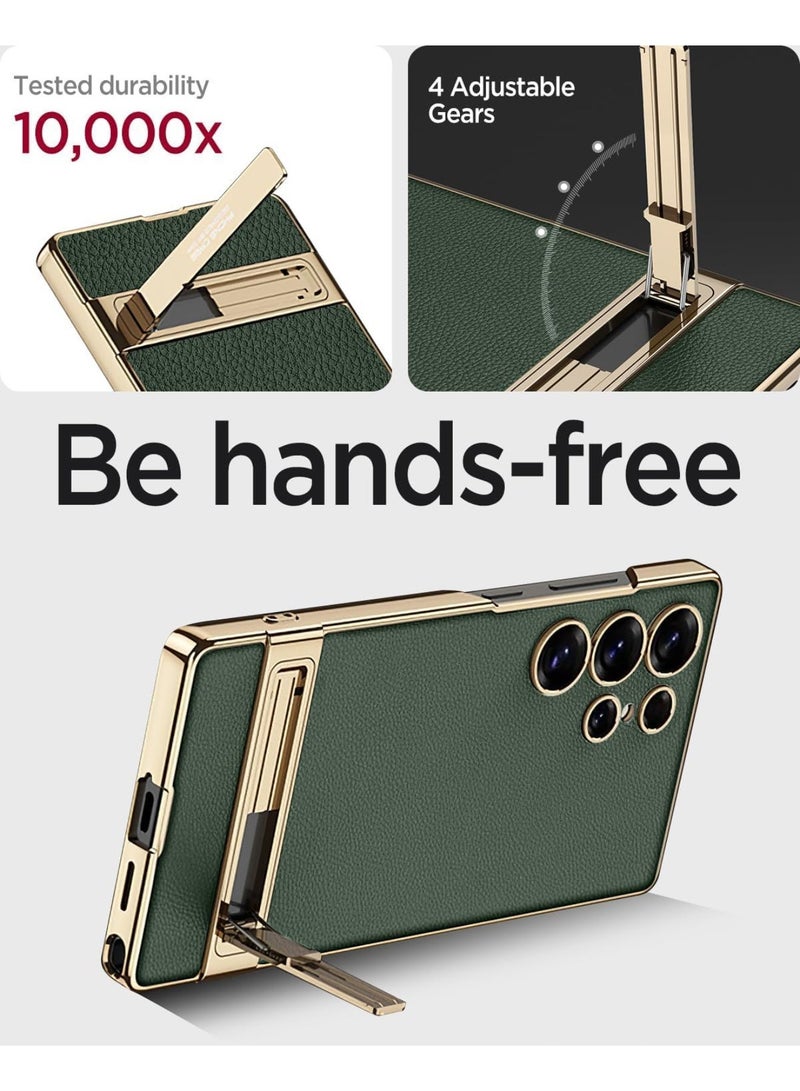 Adando for S26 Ultra Case,Galaxy S26 Ultra Case with Built-in Kickstand Shockproof Mil-Grade Drop Protection Rugged Hard Thin Lightweight Adjustable Stand Cases for S26 Ultra Phone (Green) - Image 4